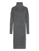 Vimathilda L/S Midi Knit Dress/Su/Pb Knelang Kjole Grey Vila