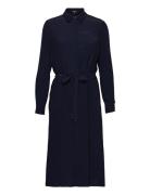 Shirt Dress With Lenzing™ Ecovero™ Knelang Kjole Navy Esprit Collectio...
