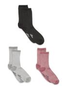 Dina Solid Mix 3 Lingerie Socks Regular Socks Pink Becksöndergaard