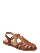 Sandals - Flat - Closed Toe - Op Flate Sandaler Brown ANGULUS