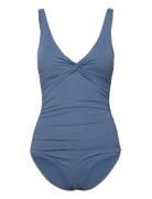 Simi Solid Swimsuit Recycled Badedrakt Badetøy Blue Panos Emporio