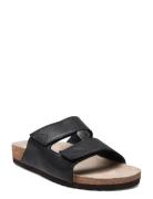 Slhbastian Leather Strap Slider B Shoes Summer Shoes Sandals Black Sel...
