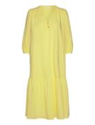 Annaba Long Chiffon Dress Knelang Kjole Yellow Tamaris Apparel