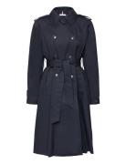 Cotton Classic Trench Trench Coat Kåpe Navy Tommy Hilfiger