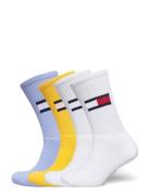 Th Uni Tj Sock 4P Flag Underwear Socks Regular Socks White Tommy Hilfi...