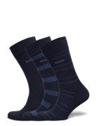 3P Rs Fine Rib Cc Underwear Socks Regular Socks Navy BOSS