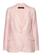 Linen-Blend Twill Blazer Blazers Single Breasted Blazers Pink Lauren R...