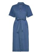 Zaves Chambray Denim Dress Knelang Kjole Blue French Connection