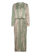 Bamboo Wrap Over Dress - Vera Knelang Kjole Khaki Green Rabens Sal R