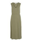 Vimodala V-Neck S/L Midi Dress - Noos Knelang Kjole Green Vila