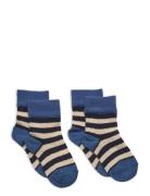 2 Pack Classic Striped Socks Sokker Strømper Blue FUB