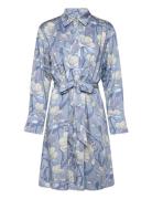 Rel Magnolia Print Shirt Dress Kort Kjole Blue GANT