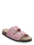Biaolivia Sandal Suede Flate Sandaler Pink Bianco