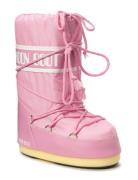 Mb Moon Boot Nylon Vinterstøvletter Med Snøring Pink Moon Boot