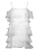 Kami Mini Dress With Frills Kort Kjole White Malina