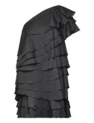 Amie -Shoulder Mini Dress Kort Kjole Black Malina