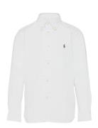 Slim Fit Cotton Oxford Shirt Tops Shirts Long-sleeved Shirts White Ral...