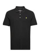 Plain Polo Shirt Tops Polos Short-sleeved Black Lyle & Scott