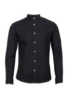 Yarn Dyed Oxford Superflex Shirt L/ Tops Shirts Casual Black Lindbergh