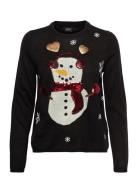 Onlxmas Exclusive Snowman Pullover Knt Tops Knitwear Jumpers Black ONL...
