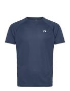 Men Core Running T-Shirt S/S Sport T-shirts Short-sleeved Blue Newline