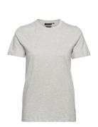 Stephanie Organic Cotton Tee Tops T-shirts & Tops Short-sleeved Grey L...