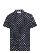 Slhreg-Air Shirt Ss Mix Tops Shirts Short-sleeved Navy Selected Homme