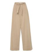 Karen Tie 432 Chinchilla Bottoms Trousers Wide Leg Beige FIVEUNITS