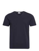 Stretch V-Neck Tee Designers T-shirts Short-sleeved Navy Filippa K
