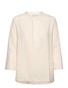 Sustainable Twill Blouse Tops Blouses Long-sleeved Cream Calvin Klein