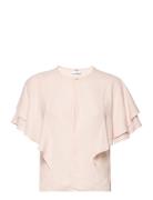 Frill Sleeve Top Tops Blouses Short-sleeved Pink Filippa K