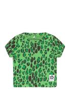 Leopard Ss Tee Tops T-shirts Short-sleeved Green Mini Rodini