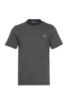 Fine Stripe Tee Tops T-shirts Short-sleeved Black Fred Perry
