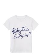 Leon Parlez Vous Francais Tops T-shirts Short-sleeved White Maison Lab...