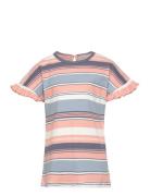 T-Shirt Ss Y/D Rib Tops T-shirts Short-sleeved Multi/patterned Minymo