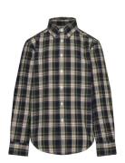 Plaid Brushed Cotton Oxford Shirt Tops Shirts Long-sleeved Shirts Mult...