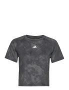 Aop Flower Tee Sport T-shirts & Tops Short-sleeved Black Adidas Perfor...