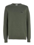 Structure Sweater Tops Knitwear Round Necks Green Calvin Klein