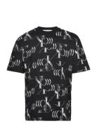 Hyper Real Ck Aop Tee Tops T-shirts Short-sleeved Black Calvin Klein J...