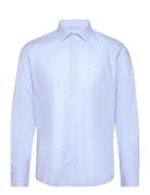 Check Easy Care Fitted Shirt Tops Shirts Business Blue Calvin Klein