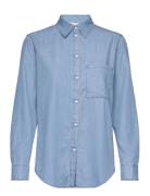 Shirts/Blouses Long Sleeve Tops Shirts Long-sleeved Blue Marc O'Polo