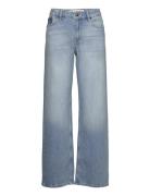 Pzvega Hw Jeans Wide Leg Bottoms Jeans Wide Blue Pulz Jeans