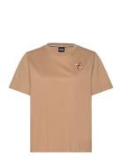 Elphi_Bb Tops T-shirts & Tops Short-sleeved Beige BOSS