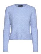 Cable-Knit Sweater Tops Knitwear Jumpers Blue Mango