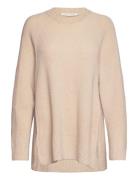 Heart - Eco Merino Ribbed Split Tops Knitwear Jumpers Beige Rabens Sal...