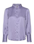 Nirva Blouse Tops Blouses Long-sleeved Purple BUSNEL