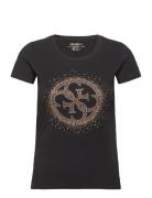 Ss Cn 4G Logo Tee Tops T-shirts & Tops Short-sleeved Black GUESS Jeans