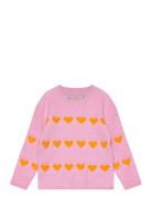 Kmgdana L/S Heart O-Neck Knt Tops Knitwear Pullovers Pink Kids Only