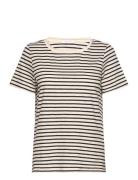 T-Shirt With Stripes - Mid Sleeve Tops T-shirts & Tops Short-sleeved B...