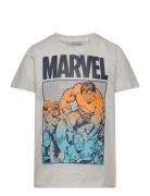 Nkmfrance Marvel Ss Top Mar Tops T-shirts Short-sleeved Grey Name It